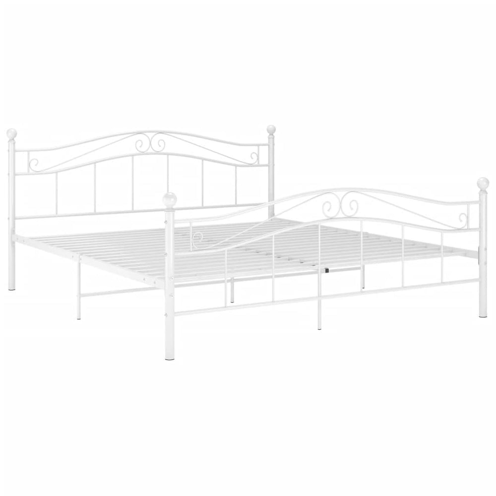 Bett Weiß Metall 200x200
