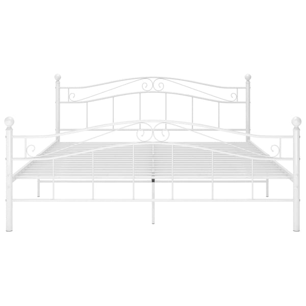 vidaXL Lit Blanc Métal 200x200 cm