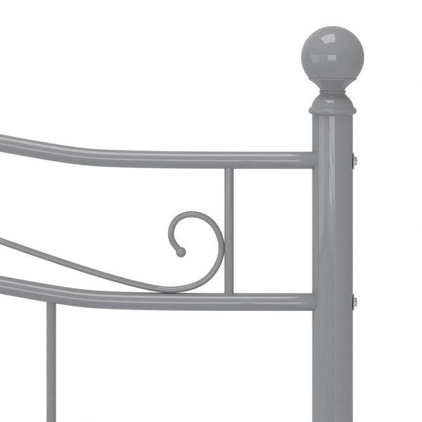 vidaXL Lit Gris Métal 200x200 cm