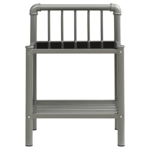 Nachttische 2er Set Grau Schwarz Glas