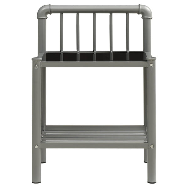 Nachttische 2er Set Grau Schwarz Glas