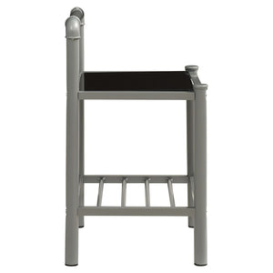 Nachttische 2er Set Grau Schwarz Glas