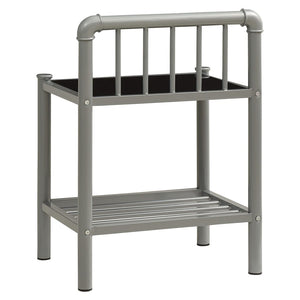 Nachttische 2er Set Grau Schwarz Glas