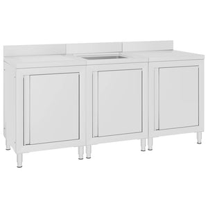 Gastro-Spülenunterschrank 180x60x96 cm Edelstahl