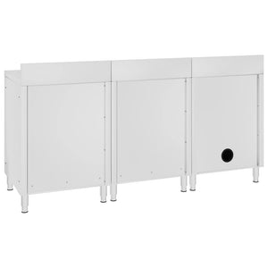 Gastro-Spülenunterschrank 180x60x96 cm Edelstahl