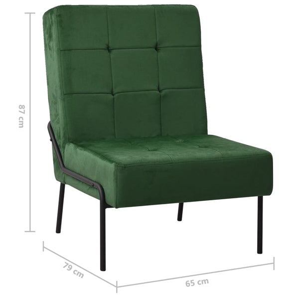 Dunkelgrüner Samt Relaxstuhl