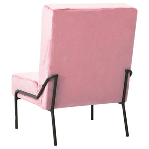 Rosa Samt Relaxstuhl, 65x79x87 cm