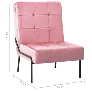 Rosa Samt Relaxstuhl, 65x79x87 cm