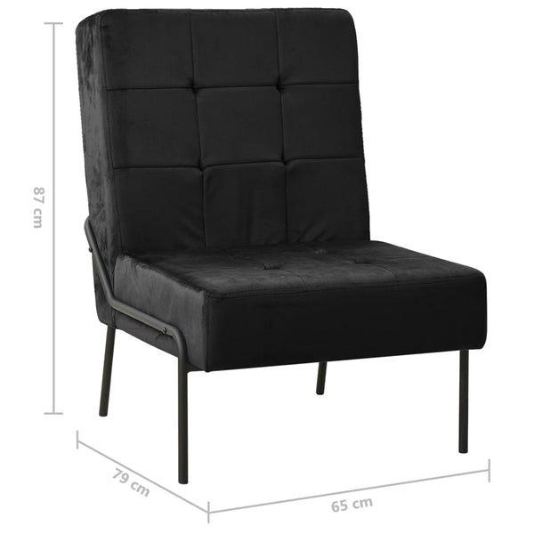 Schwarzer Samt Relaxstuhl