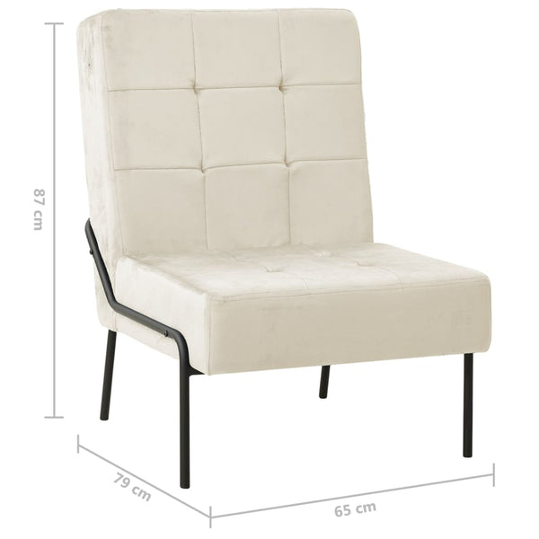 Cremeweißer Samt Relaxstuhl