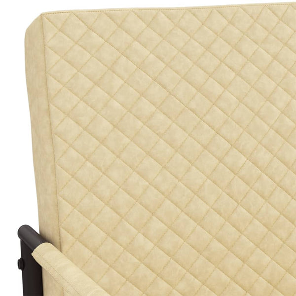 Freischwinger Creme Kunstleder Armlehnstuhl