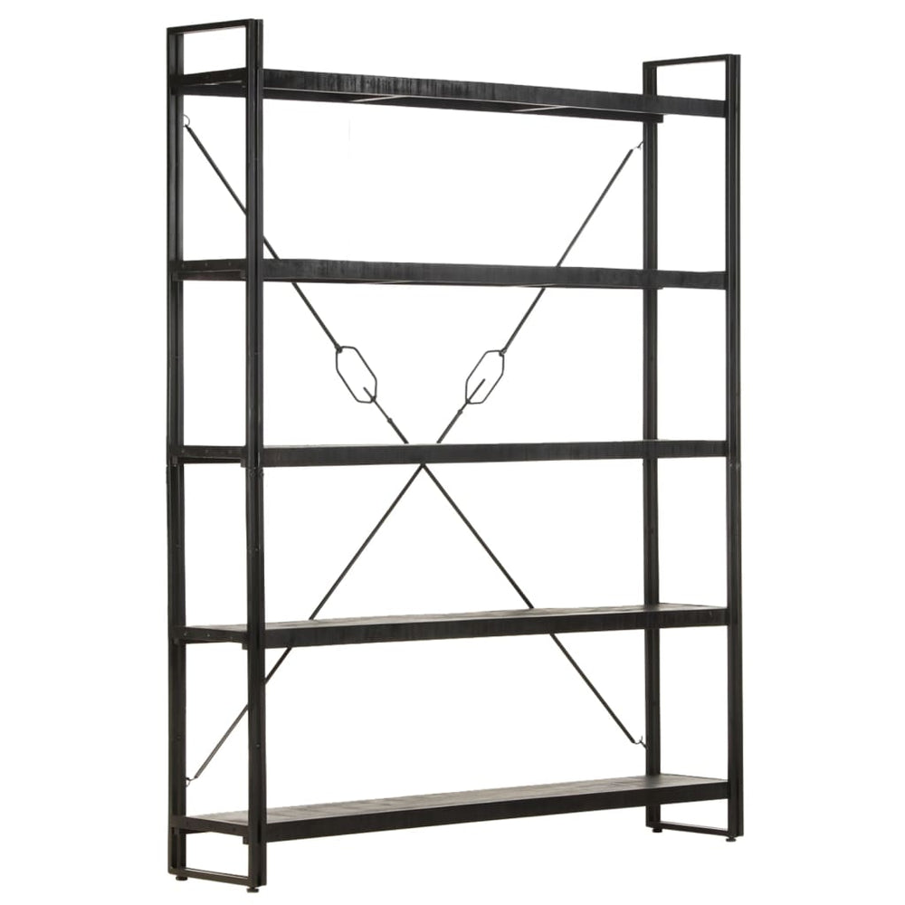 Schwarzes Bücherregal Mango Massivholz 180 cm