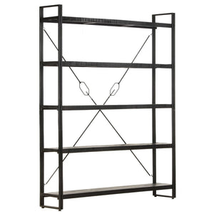 Schwarzes Bücherregal Mango Massivholz 180 cm