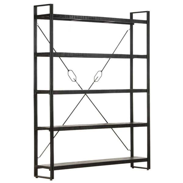 Schwarzes Bücherregal Mango Massivholz 180 cm