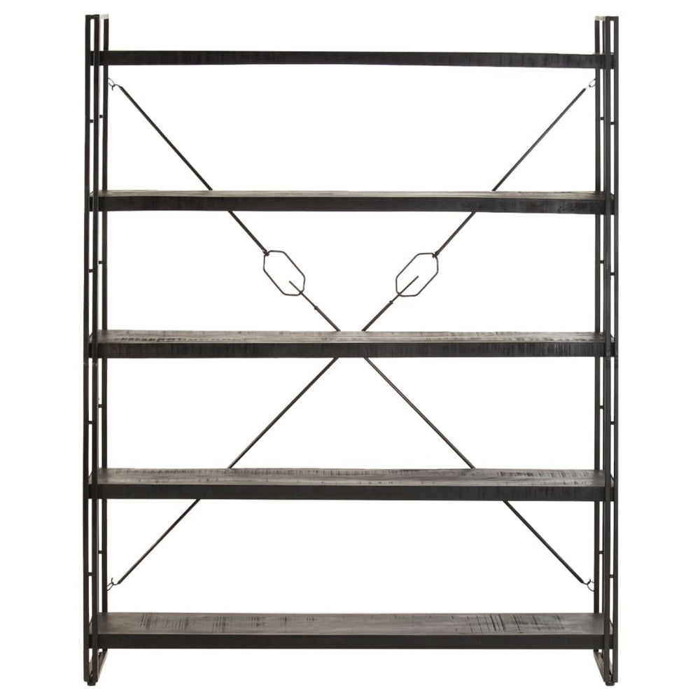 Schwarzes Bücherregal Mango Massivholz 180 cm