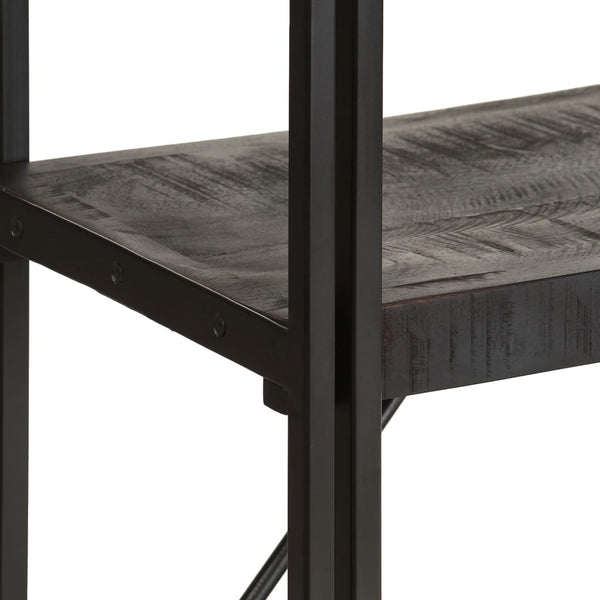 Schwarzes Bücherregal Mango Massivholz 180 cm