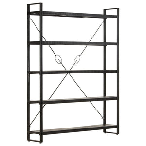 Schwarzes Bücherregal Mango Massivholz 180 cm