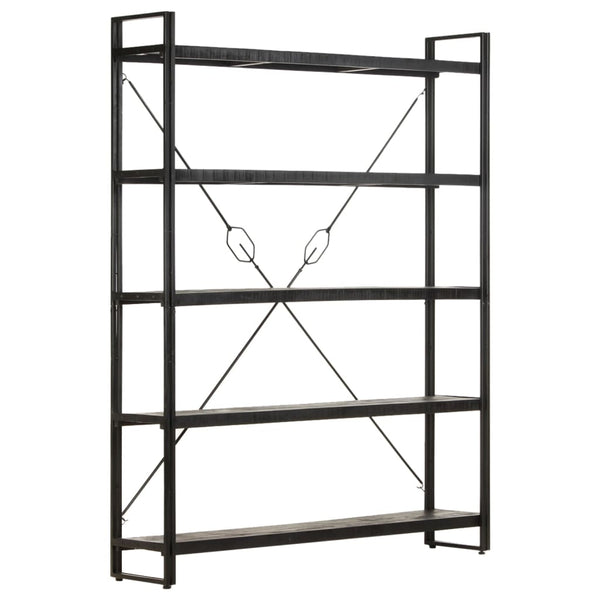 Schwarzes Bücherregal Mango Massivholz 180 cm