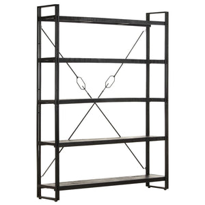 Schwarzes Bücherregal Mango Massivholz 180 cm