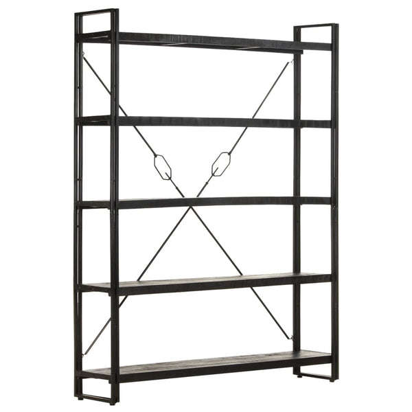 Schwarzes Bücherregal Mango Massivholz 180 cm