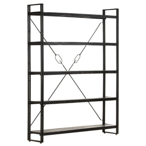 Schwarzes Bücherregal Mango Massivholz 180 cm
