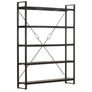 Schwarzes Bücherregal Mango Massivholz 180 cm