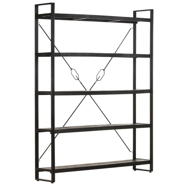 Schwarzes Bücherregal Mango Massivholz 180 cm