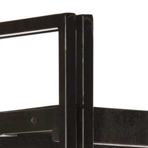Schwarzes Bücherregal Mango Massivholz 90x180cm