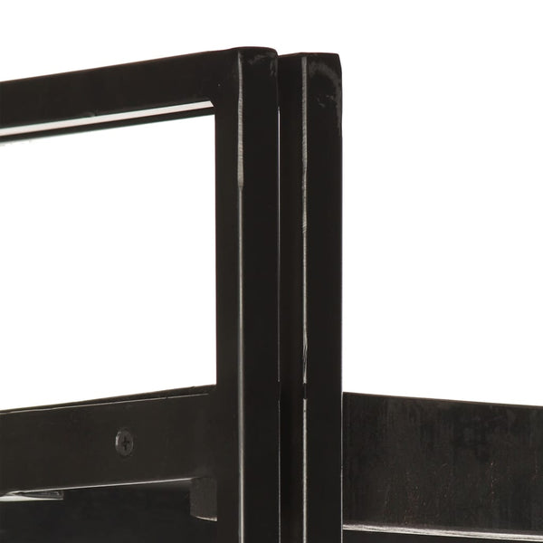 Schwarzes Bücherregal Mango Massivholz 90x180cm