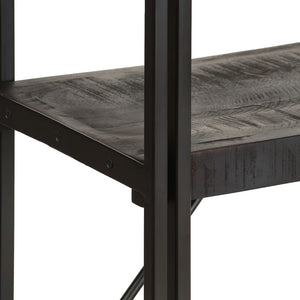 Schwarzes Bücherregal Mango Massivholz 90x180cm