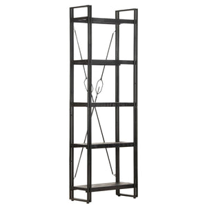 Schwarzes Bücherregal mit 5 Fächern