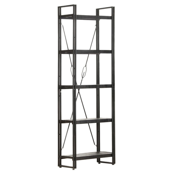 Schwarzes Bücherregal mit 5 Fächern