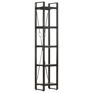 vidaXL Étagère à 5 niveaux Noir 40x30x180 cm Bois de manguier massif