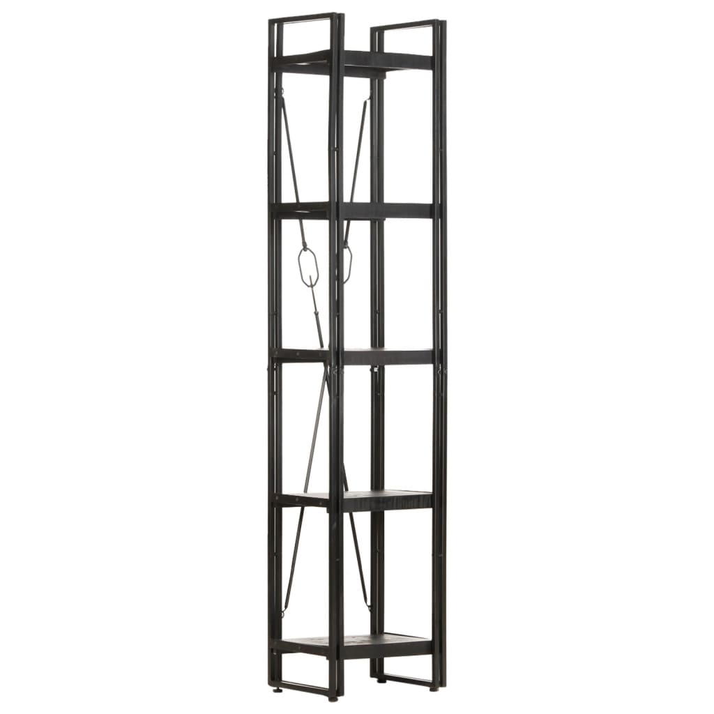 vidaXL Étagère à 5 niveaux Noir 40x30x180 cm Bois de manguier massif