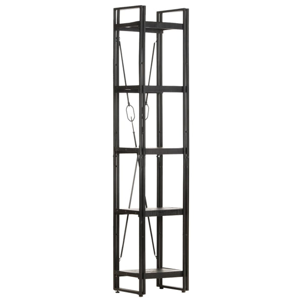 vidaXL Étagère à 5 niveaux Noir 40x30x180 cm Bois de manguier massif