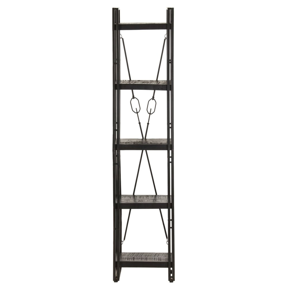Schwarzes Bücherregal Mango Massivholz 180cm