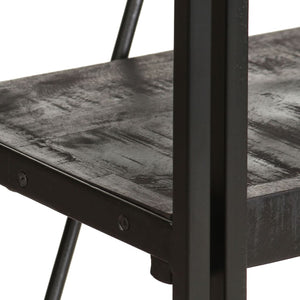 vidaXL Étagère à 5 niveaux Noir 40x30x180 cm Bois de manguier massif