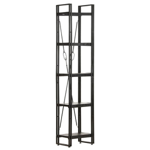vidaXL Étagère à 5 niveaux Noir 40x30x180 cm Bois de manguier massif