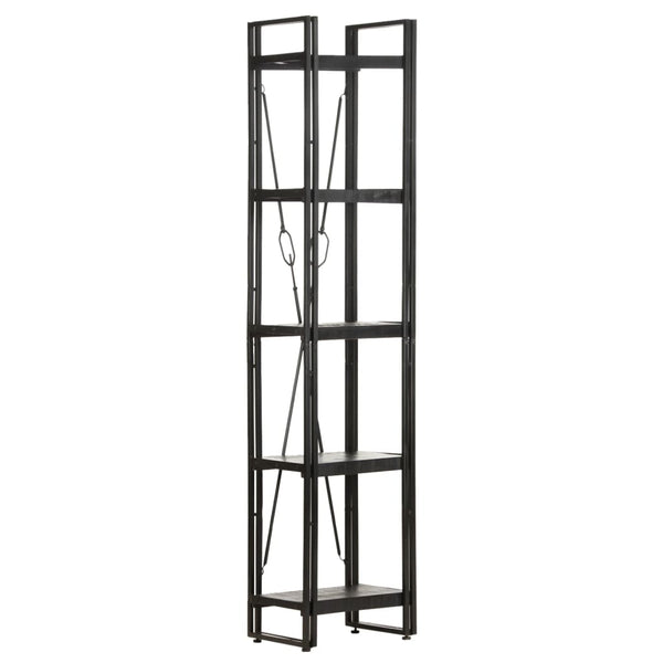 vidaXL Étagère à 5 niveaux Noir 40x30x180 cm Bois de manguier massif