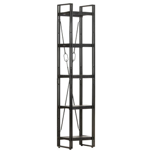 vidaXL Étagère à 5 niveaux Noir 40x30x180 cm Bois de manguier massif