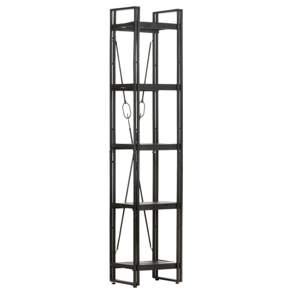 vidaXL Étagère à 5 niveaux Noir 40x30x180 cm Bois de manguier massif