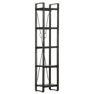 vidaXL Étagère à 5 niveaux Noir 40x30x180 cm Bois de manguier massif