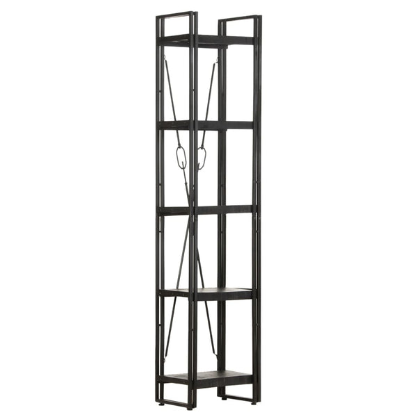 vidaXL Étagère à 5 niveaux Noir 40x30x180 cm Bois de manguier massif
