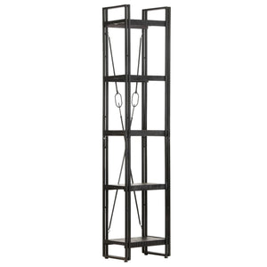 vidaXL Étagère à 5 niveaux Noir 40x30x180 cm Bois de manguier massif