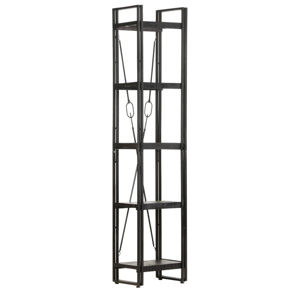 vidaXL Étagère à 5 niveaux Noir 40x30x180 cm Bois de manguier massif