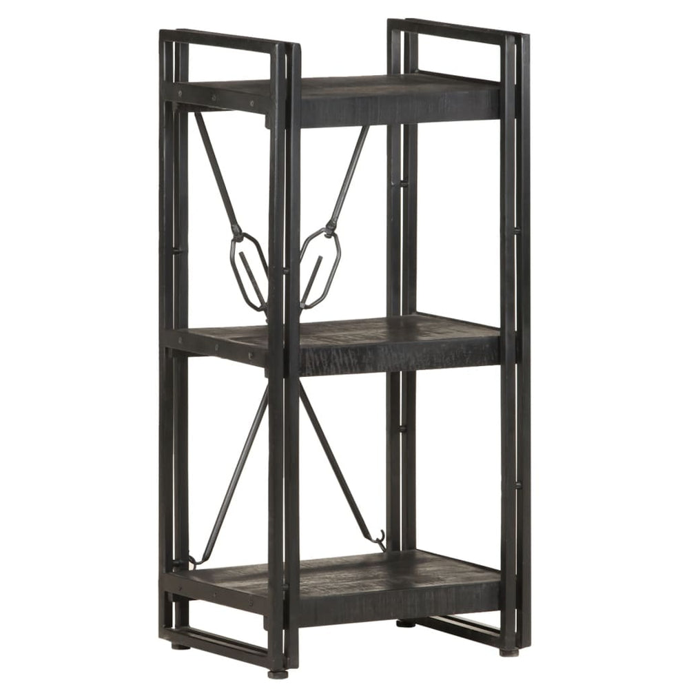 Schwarzes Bücherregal Mango Massivholz 40x80cm