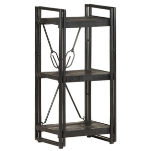 Schwarzes Bücherregal Mango Massivholz 40x80cm