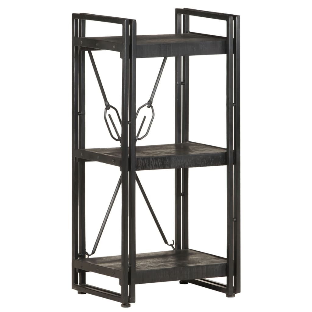 Schwarzes Bücherregal Mango Massivholz 40x80cm