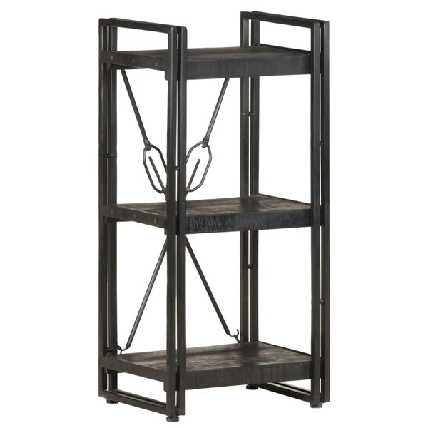 Schwarzes Bücherregal Mango Massivholz 40x80cm