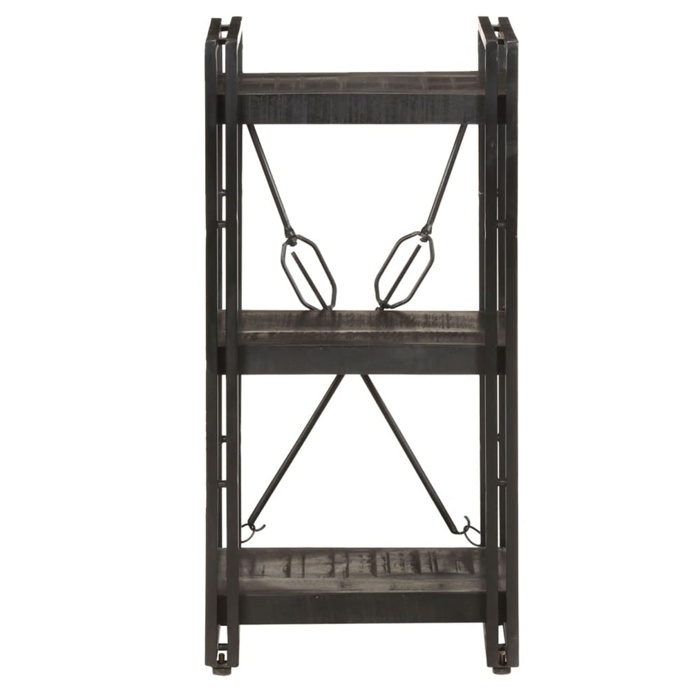 Schwarzes Bücherregal Mango Massivholz 40x80cm